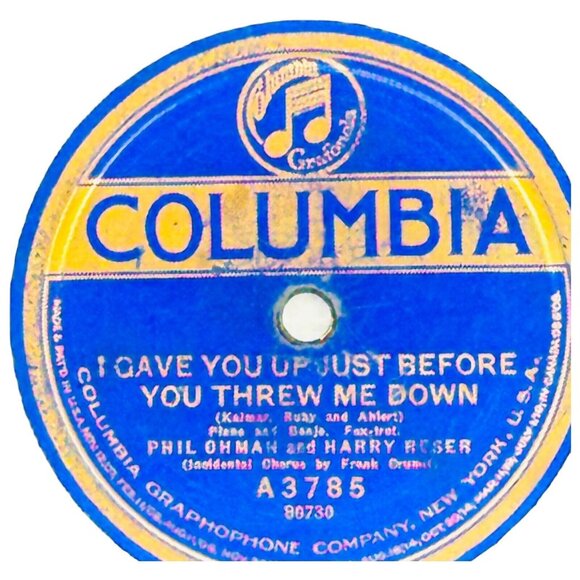 Phil Ohman & Harry Reser Dont Say Good-Bye Columbia A3785 Vintage Shellac 78 RPM - Picture 4 of 4